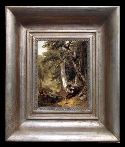 framed  Asher Brown Durand Sketch in the Woods, Ta077-2